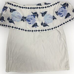 Off the Shoulder Embroidered Top
